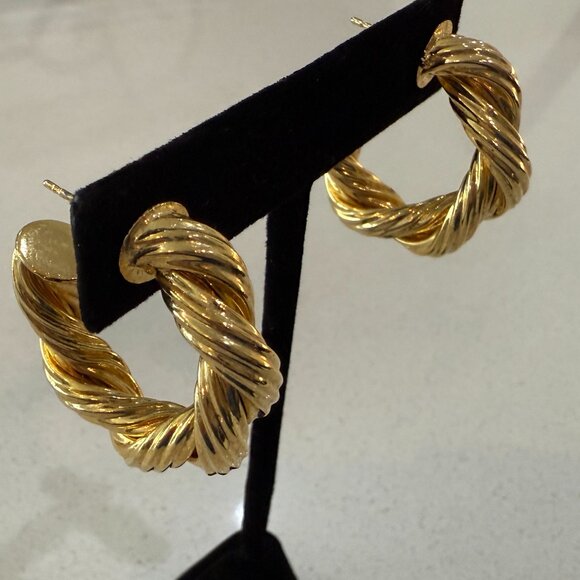 Chunky Gold Tone Earrings - Picture 6 of 6